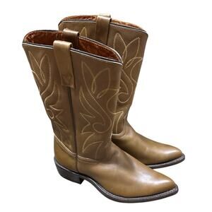 Vintage Acme Cowboy Boots Mens 8E Brown Leather Western Made in USA